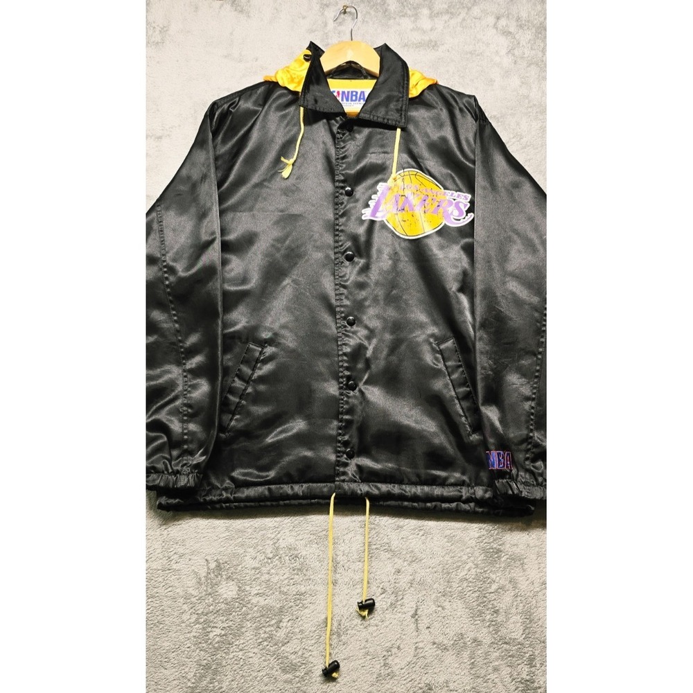 Vintage NBA Los‎ Angeles Lakers Warm Up Jacket Unisex Large Black Basketball Y2K